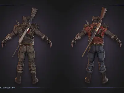 DogMan unreal engine unity Low-poly 3D model