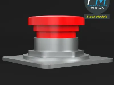 Red button 3D model