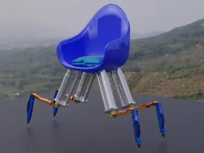 Advanced Mechanical Robotic Chair - Modular Sci-Fi Asset Low-poly 3D model