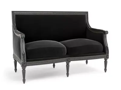 Black Antique Love Seat 3D model