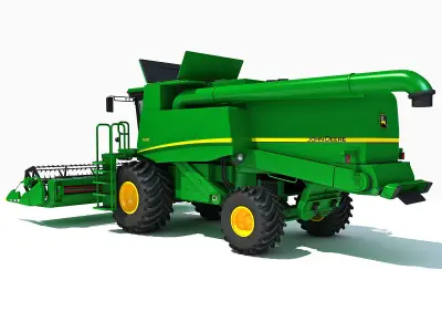 Green Combine Harvester 3D model