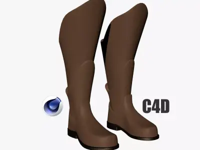 Boots pair of Low-poly 3D model