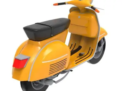 Classic Italian Piaggio Vespa Scooter Low-poly 3D model