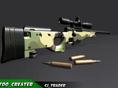 AWM-Sniper Riffle 3d model Low-poly 3D model