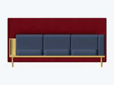 Sofa - Contemporary - Flame - Armrest Shelf - Left Low-poly 3D model