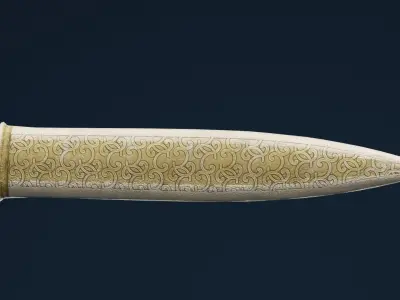 Golden Dagger Low-poly 3D model purchase
