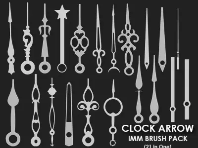 Clock Arrow IMM Brush Pack 21 in One 3D model