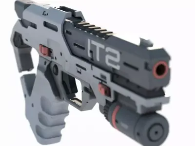 Future sci-fi laser pistol 3D model
