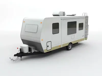 Travel Trailer Toy Hauler 1-Axle 3D model