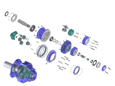 Epicyclic gearbox 3D model