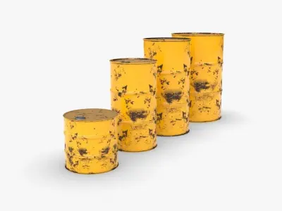 Chemical barrels Low-poly 3D model buy