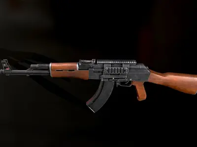 Quick Silver Gun Low-poly 3D model