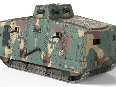 A7V Sturmpanzerwagen Heavy Tank Low-poly 3D model