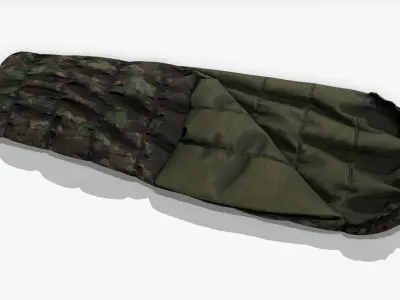 Sleeping Bag Military Low-poly 3D model