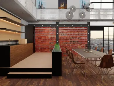 Industrial Loft Apartment 3D model