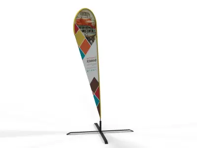 Teardrop Banner Flag 220cm - Commercial Display 3D model