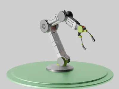 Robot arm low poly Low-poly 3D model