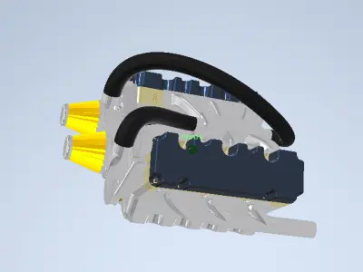 V6 Engine Mechanical 3D Model  CAD Accurate 3D model