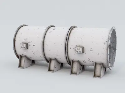 White Ventilation Fan Low-poly 3D model