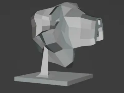 Bulldog lowpoly bust 3D model