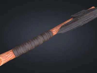 Viking Axe Warrior Melee Weapon for Games Unity Unreal Engine Low-poly 3D model