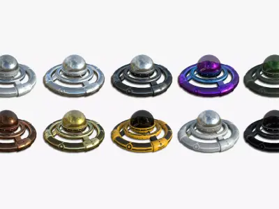 10 Alien Spaceship UFO E Collection - Sci Fi Spacecraft Design 3D Model Pack