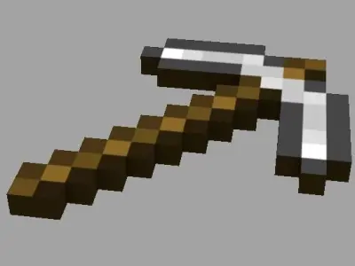 Minecraft Pickaxe Low-poly 3D model