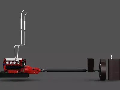 V8 Marine Engine System 3D model