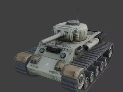 Stylized Chibi Sci-Fi Battle Tank 3d Low-poly 3D model