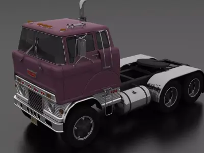 H-Series HDT-950 Semi Truck Day Cab 1961 Low-poly 3D model