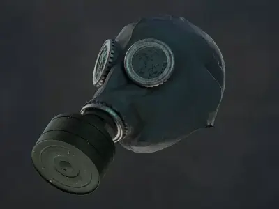 Photorealistic Gas Mask - Wearing State Low-poly 3D model