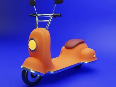 Cartoon Scooter Low-poly 3D model purchase