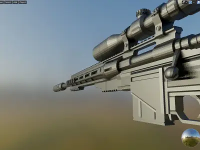 Sniper Ares Reminghton Lowpoly Free low-poly 3D model