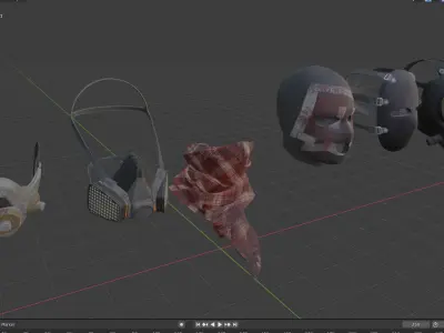 Mask Pack Low-poly 3D model