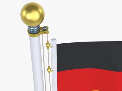 GermanyFlagStandPoleAnimated 3D model