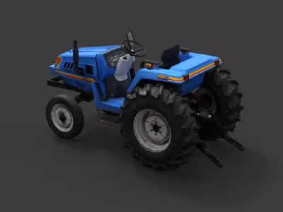 Japanese Iseki TU240 Tractor Game-Ready 3D Model Low-poly 3D model