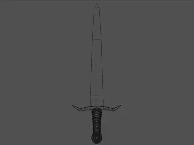 Low Poly Battle Sword - Blender Cycles Render Low-poly 3D model