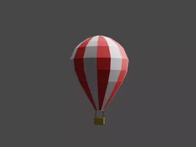 Flying balloon Low-poly 3D model