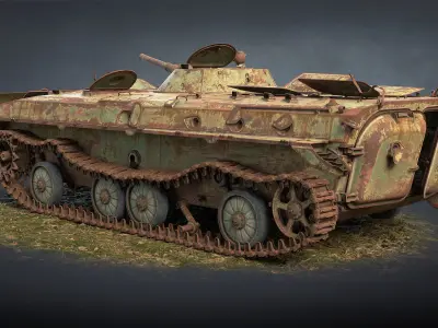 BMP-1 IFV Abandoned Low-poly 3D model