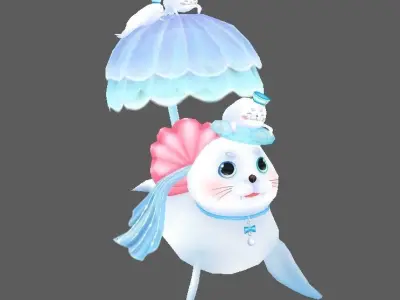 seal lowpoly Low-poly 3D model