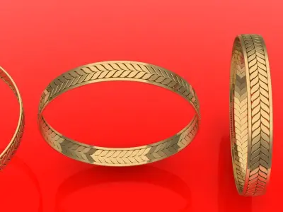 Bracelet for men leaf 3D print model