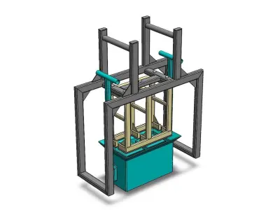 Hollow Concrete Block Making Machine  3D model