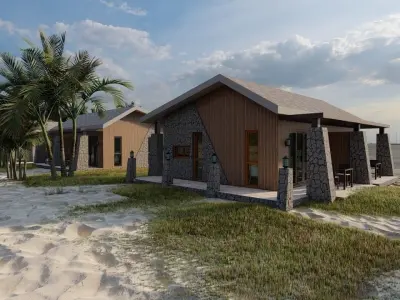 Hotel Beach 3D model buy