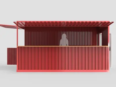 Large Container Kiosk 3D model