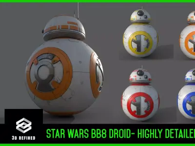 StarWars - BB8- Droid - game ready- lowpoly detailed Free low-poly 3D model