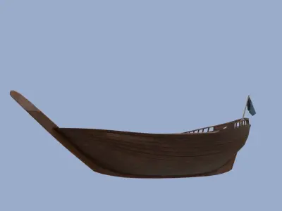 Wooden Boat - PBR and Game-Ready Low-poly 3D model Low-poly 3D model