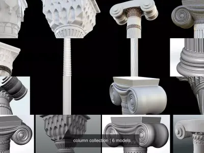 column collection marble 3D Model Pack