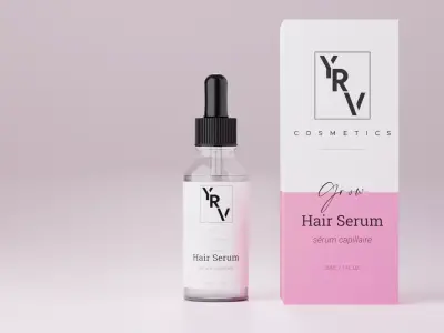 Glass Dropper with Rubber Tip and Box 3D Model 3D model