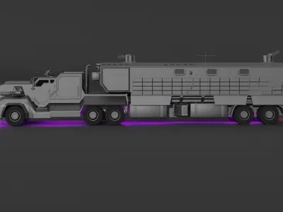 Sci fi semi-truck sci-fi truck 3D model