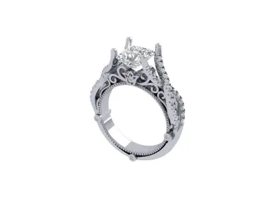 Princess Art Deco Ring 3D print model 16